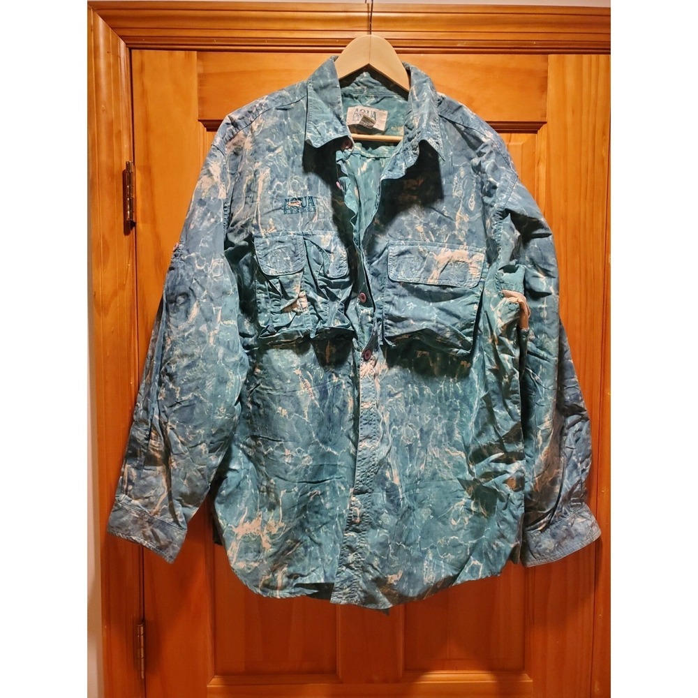 Aqua Design Lightweight Button Down Shirt‎ Mens Size XL With Vents